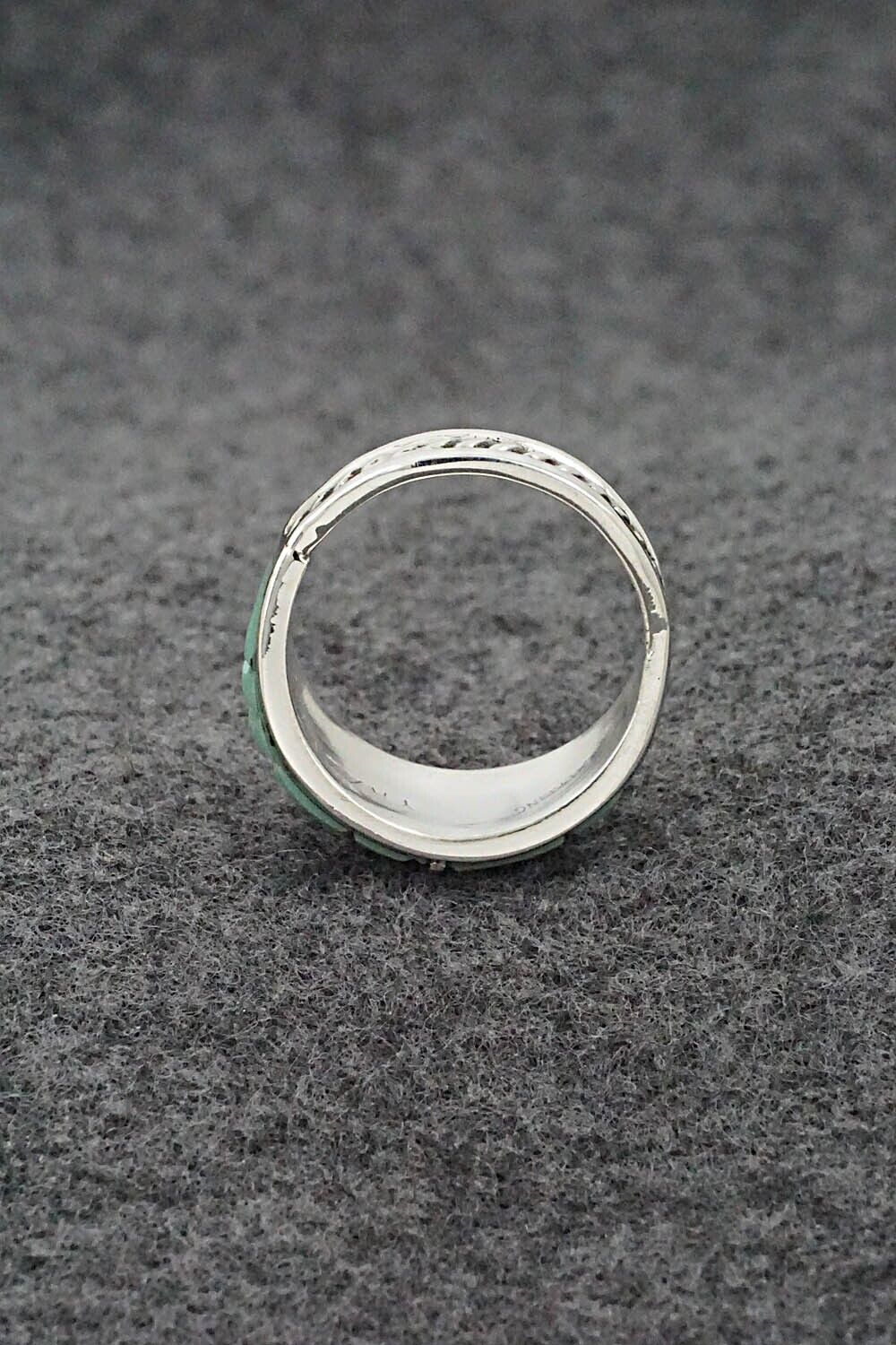 Turquoise & Sterling Silver Ring - Edison Yazzie - Size 9.5