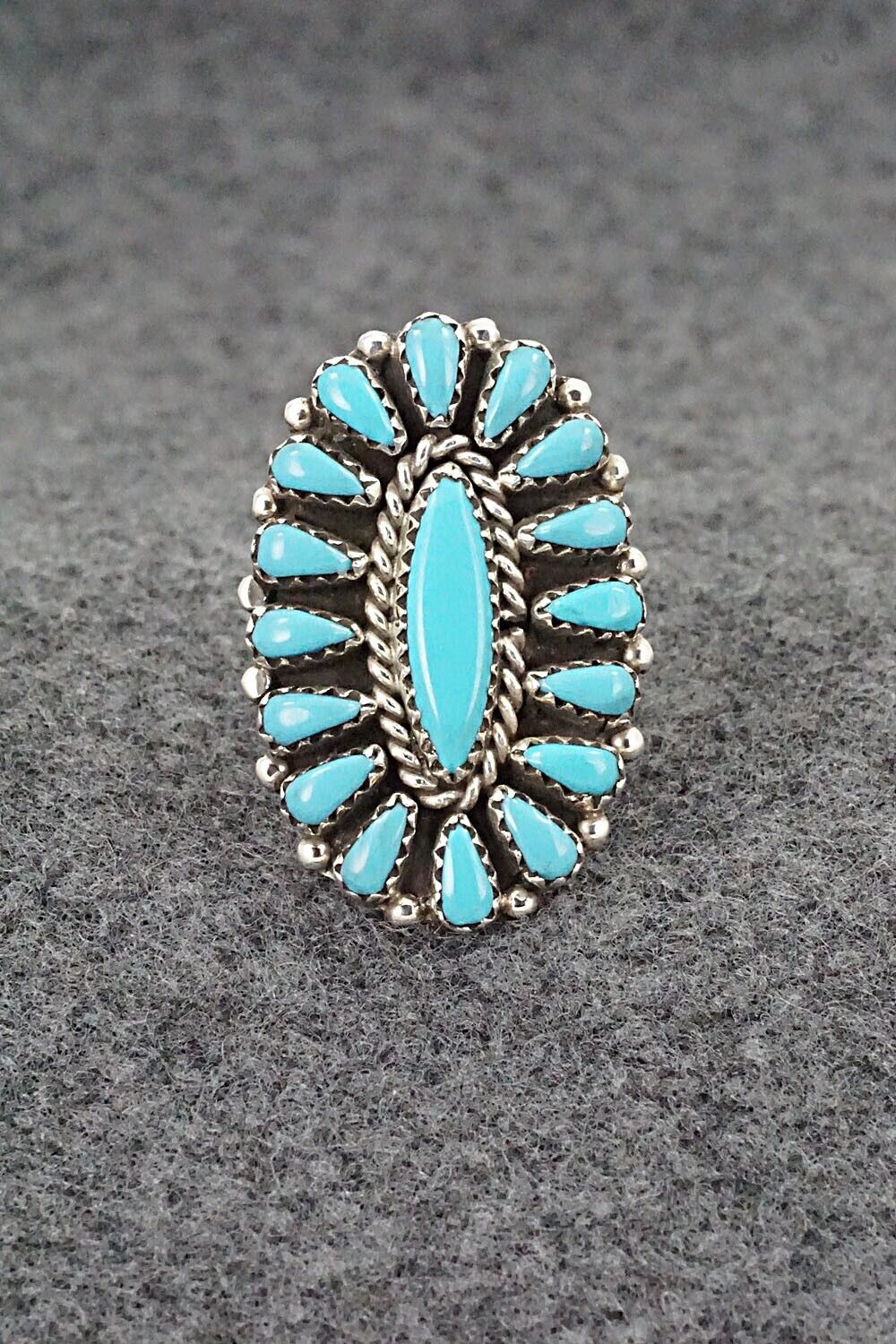 Turquoise & Sterling Silver Ring - George Gasper - Size 7