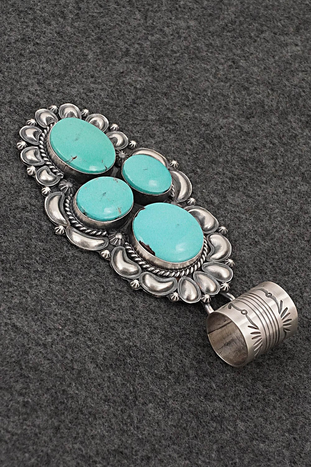 Turquoise & Sterling Silver Pendant - Raymond Delgarito