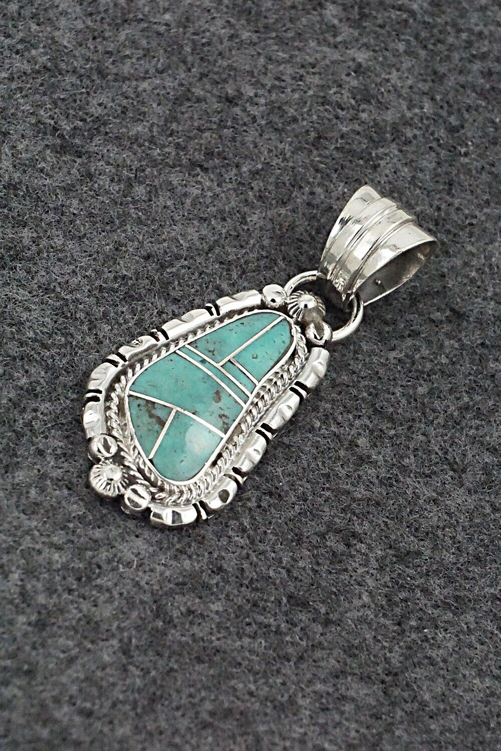 Turquoise & Sterling Silver Pendant - James Manygoats