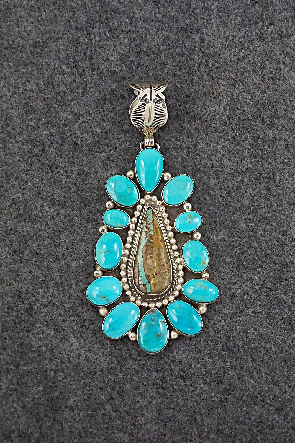 Turquoise and Sterling Silver Pendant - Vernon Johnson
