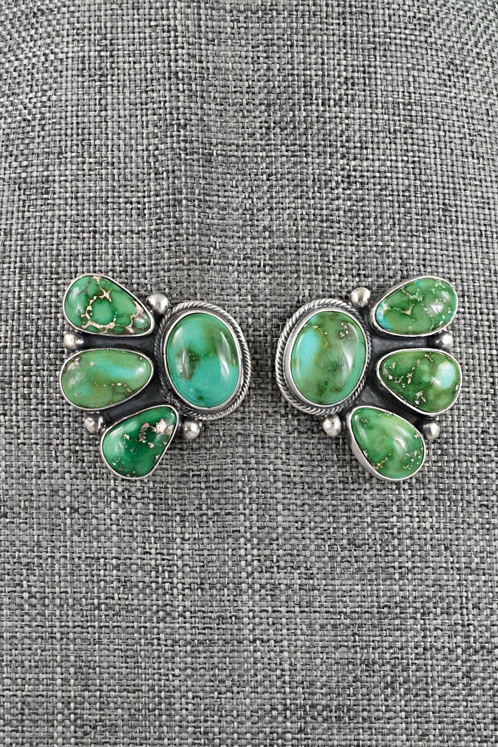 Turquoise & Sterling Silver Necklace and Earrings Set - Darrin Livingston