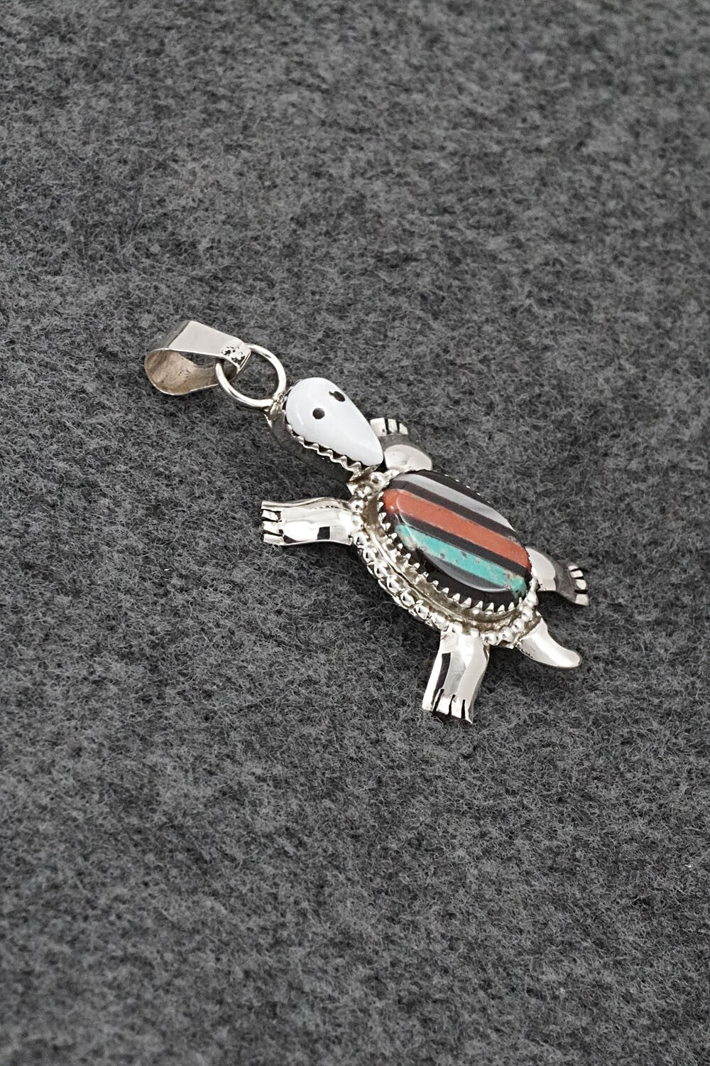 Multi-Stone & Sterling Silver Inlay Pendant - Wayne Haloo