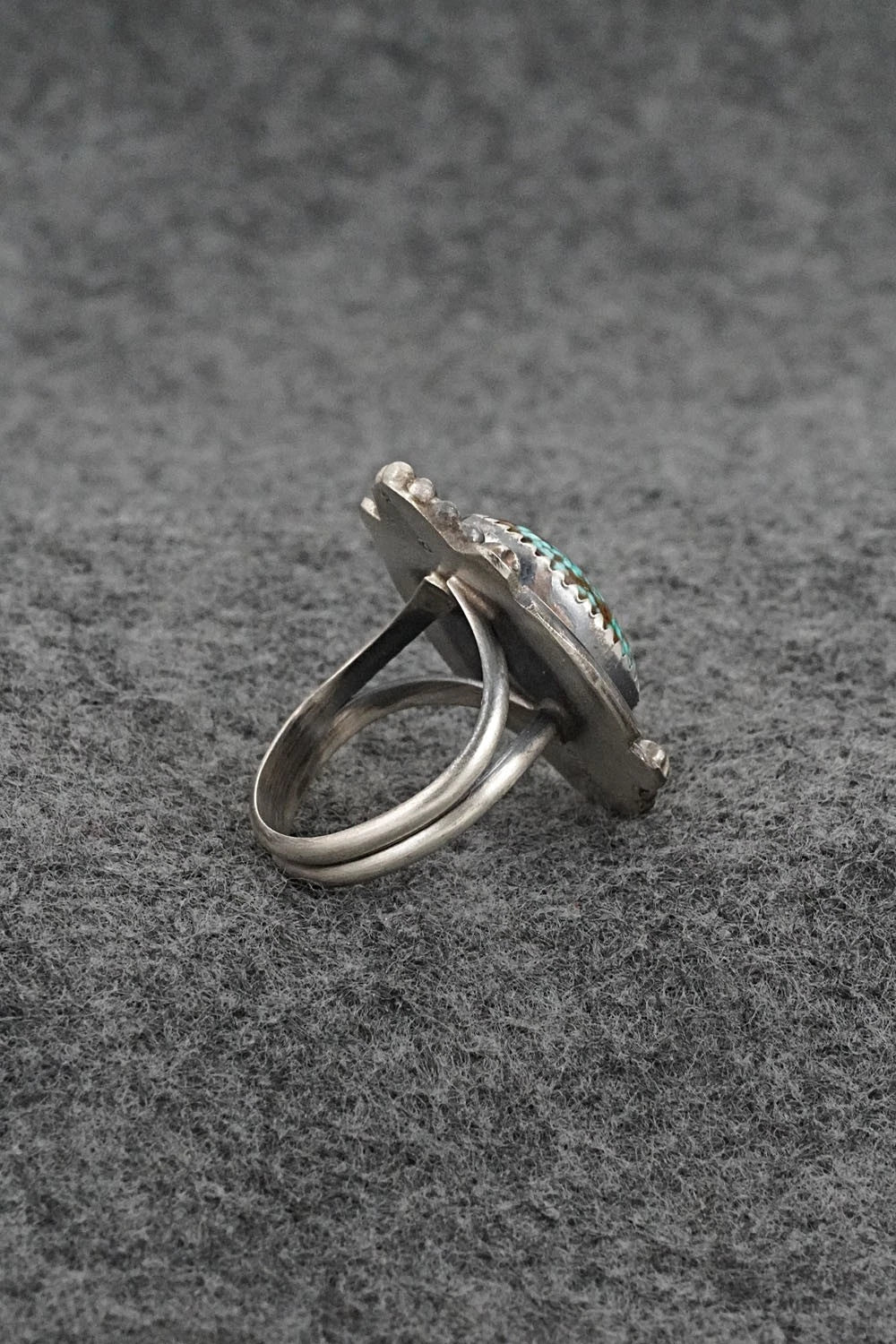 Turquoise & Sterling Silver Ring - Leslie Nez - Size 7