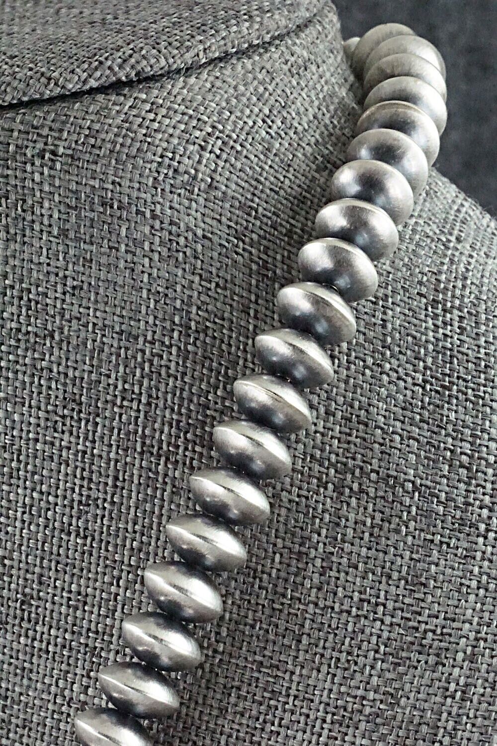 Sterling Silver Navajo Pearl Necklace 20" - Dorinda Mariano