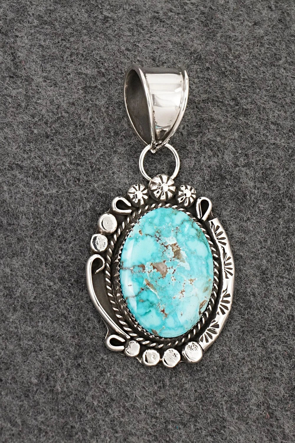 Turquoise & Sterling Silver Pendant - Phil Nez