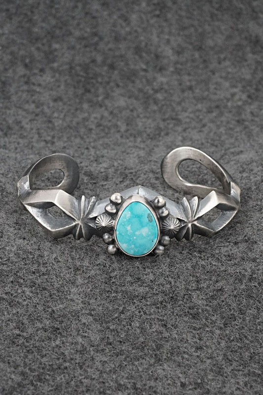 Turquoise & Sterling Silver Bracelet - Harrison Bitsue