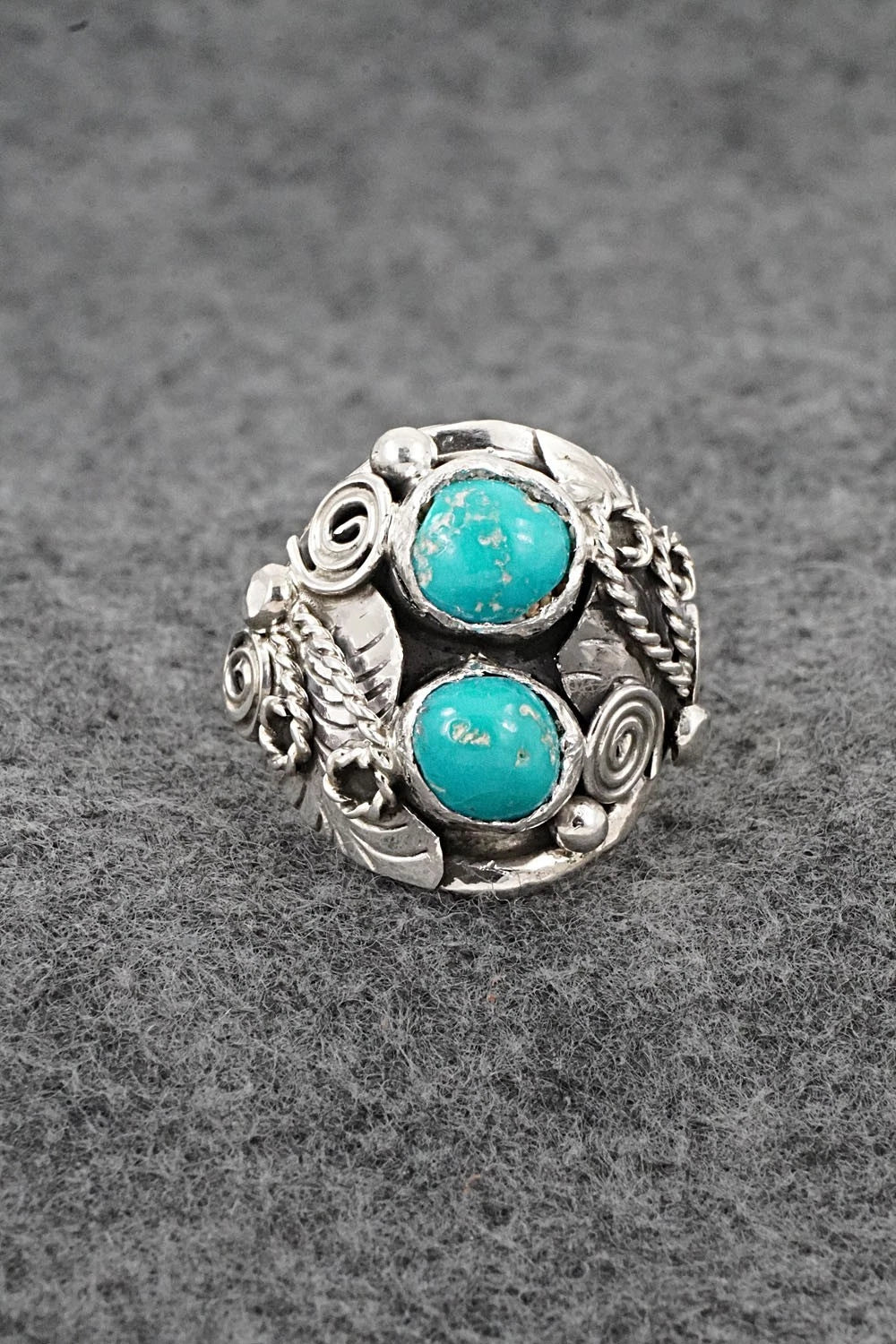 Turquoise & Sterling Silver Ring - Lauren Brown - Size 11.5