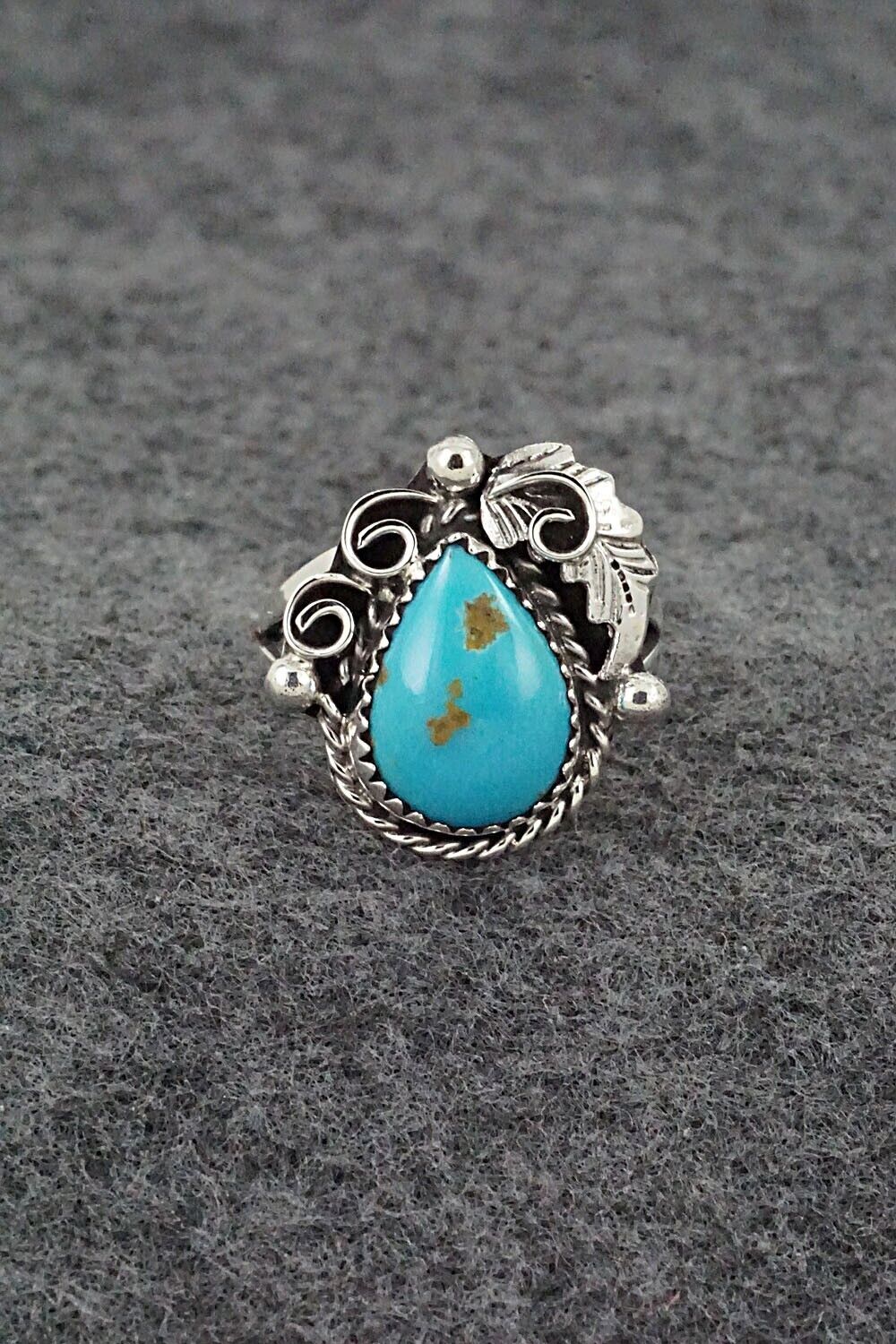 Turquoise & Sterling Silver Ring - Roberta Begay - Size 7.5