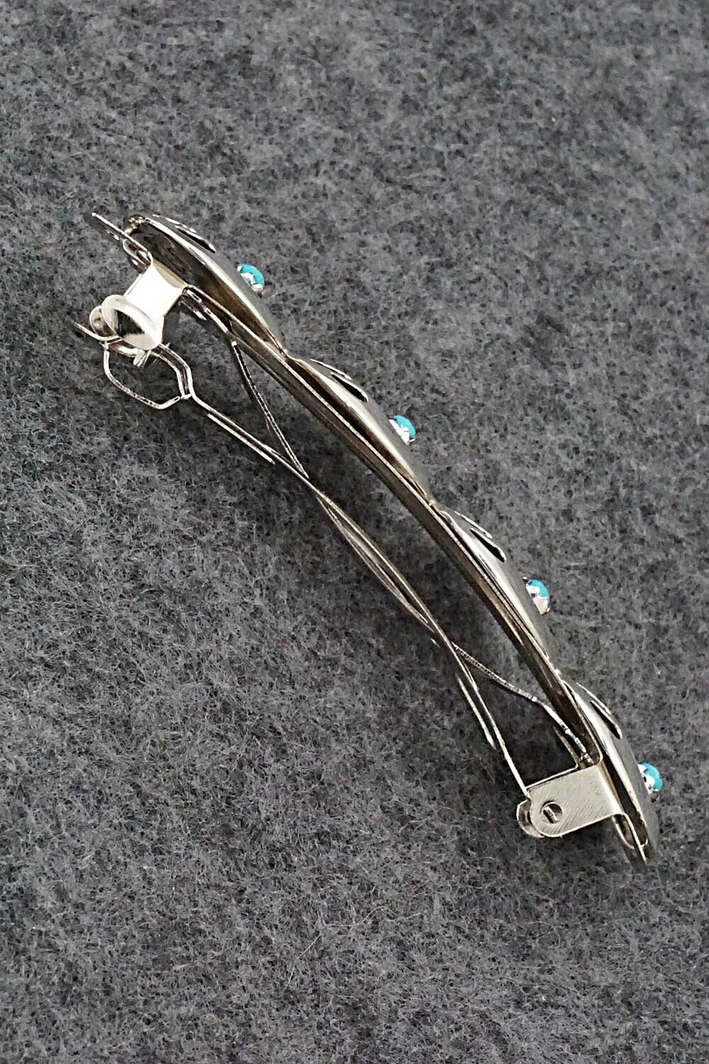 Turquoise & Sterling Silver Hair Barrette - Leroy Parker