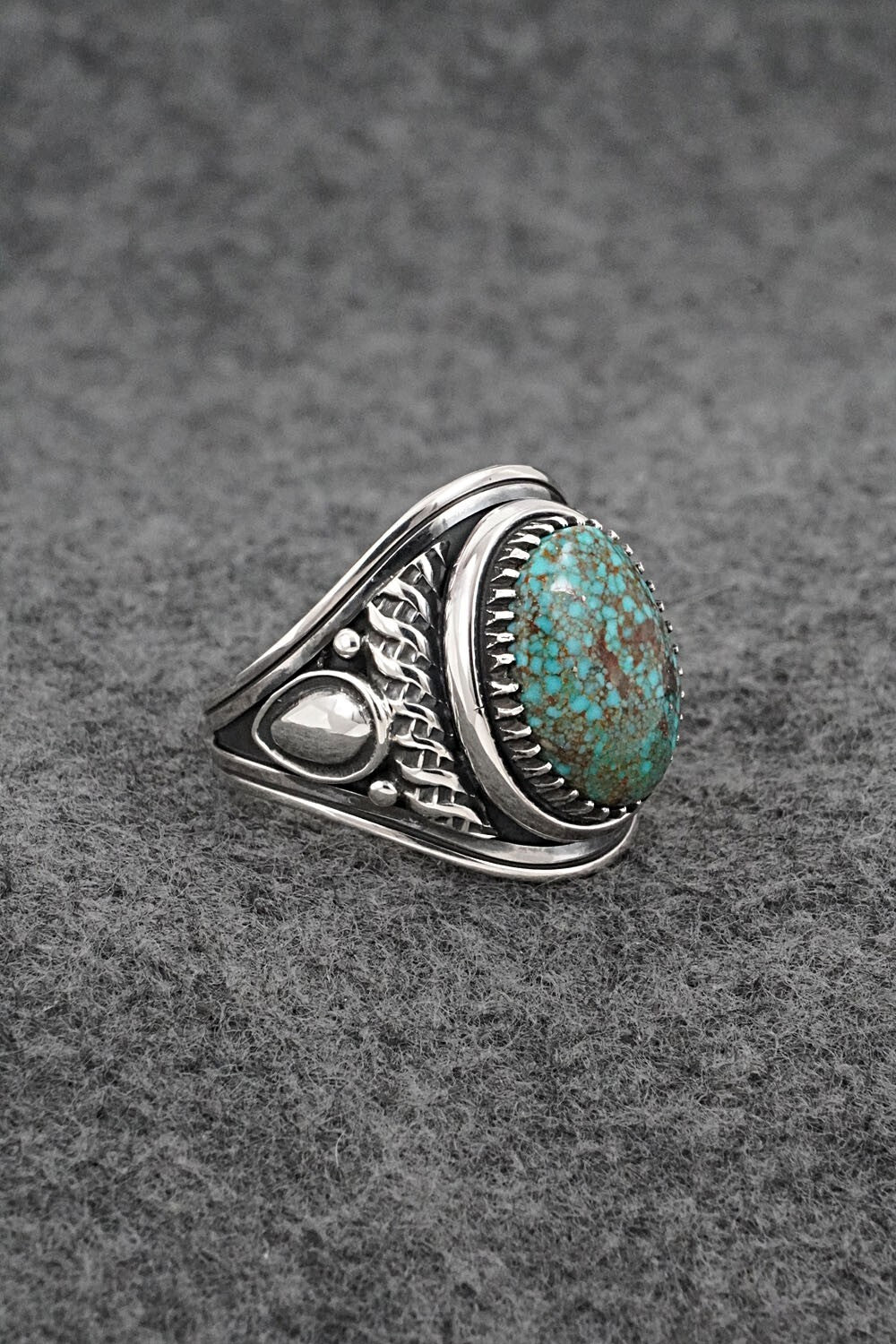 Turquoise & Sterling Silver Ring - Derrick Gordon - Size 11
