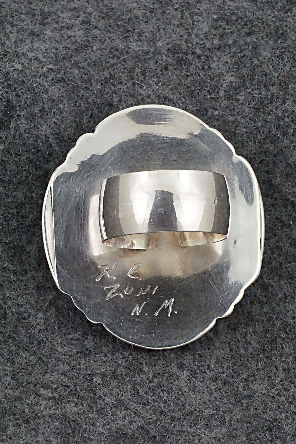 Turquoise & Sterling Silver Ring - Kenny Calavaza - Size 9