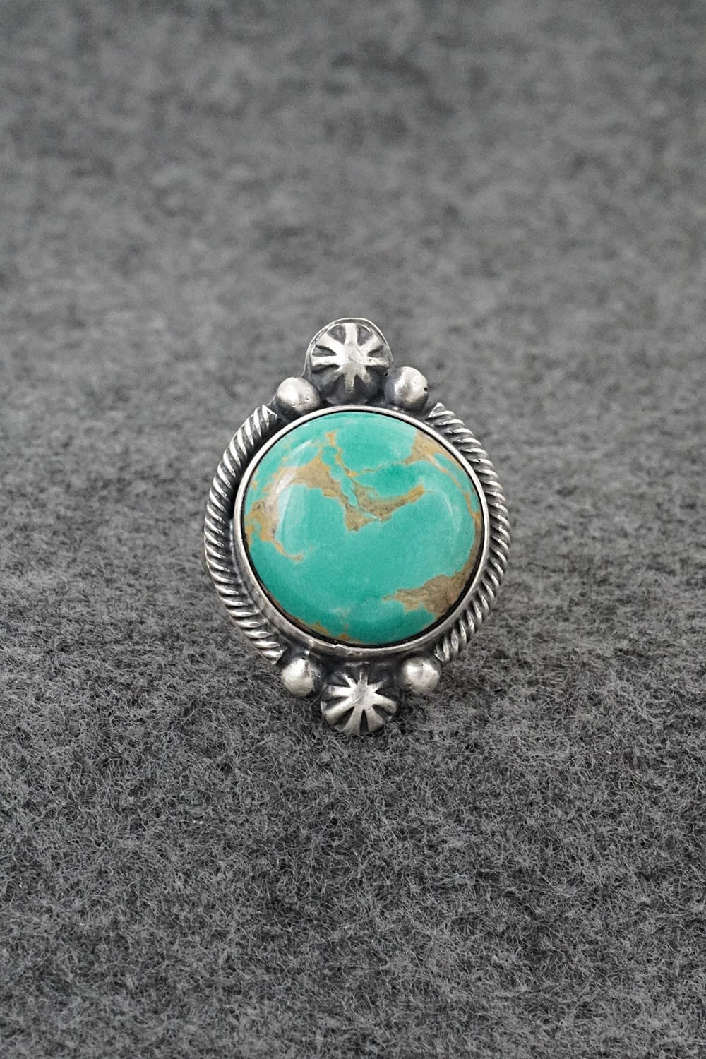 Turquoise & Sterling Silver Ring - Bobby Johnson - Size 9