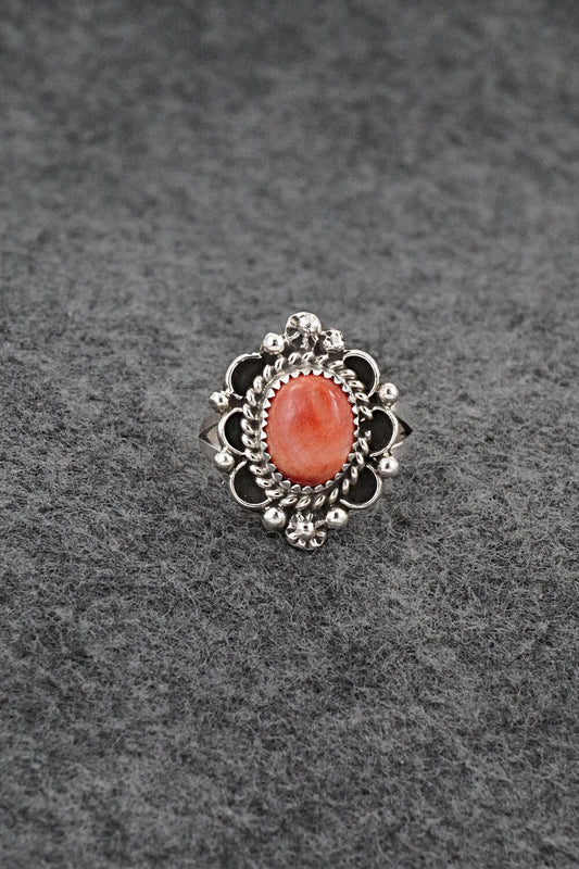 Spiny Oyster & Sterling Silver Ring - Frieda Martinez - Size 6.5
