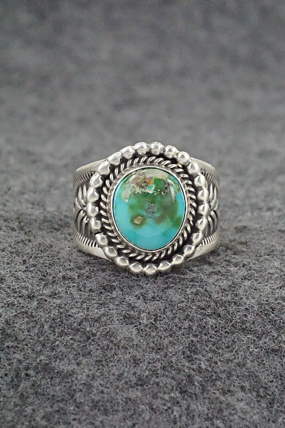 Turquoise & Sterling Silver Ring - Samuel Yellowhair - Size 7.5