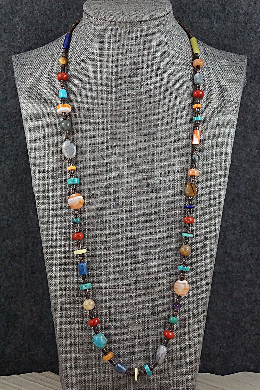 Multi-Stone and Sterling Silver Necklace - Helen Tsosie