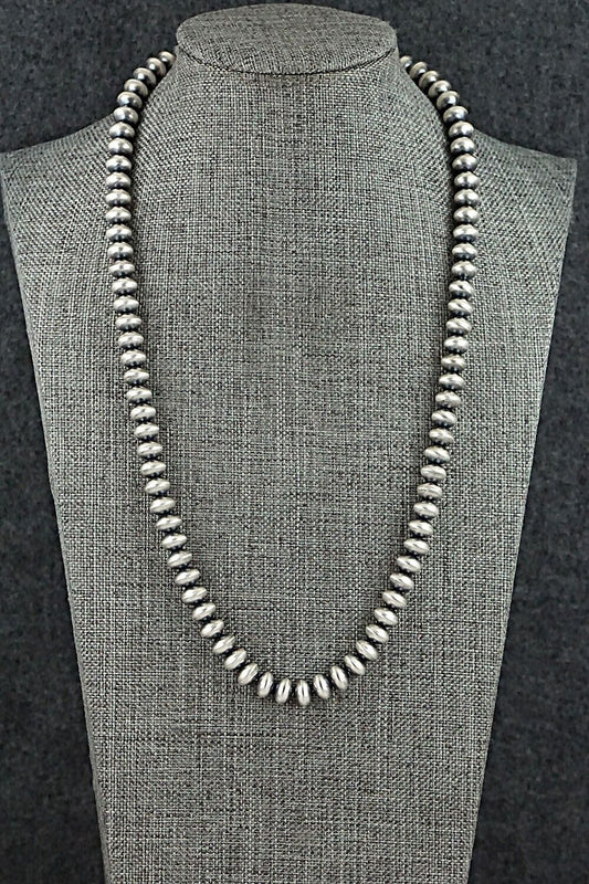 Sterling Silver Navajo Pearl Necklace 20" - Bryannen Halwood