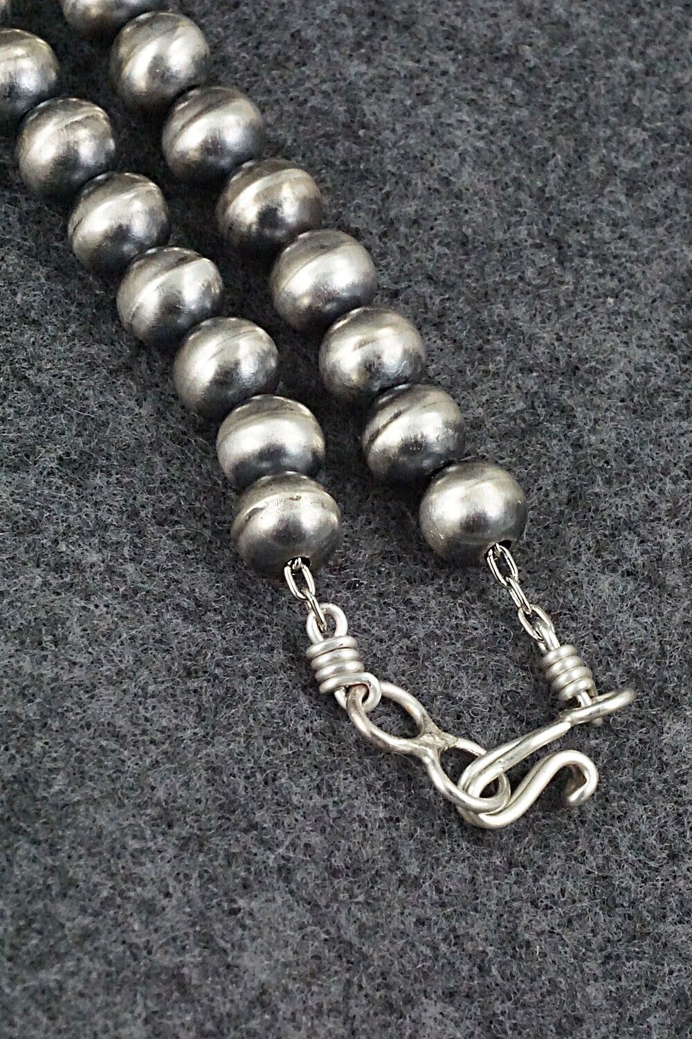 Sterling Silver Navajo Pearl Necklace 24" - Dorinda Mariano