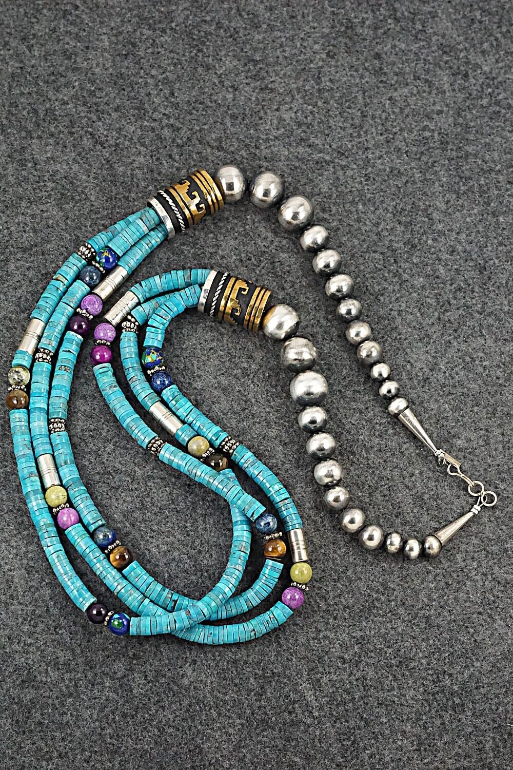 Multi-Stone and Sterling Silver Necklace - Tommy Singer