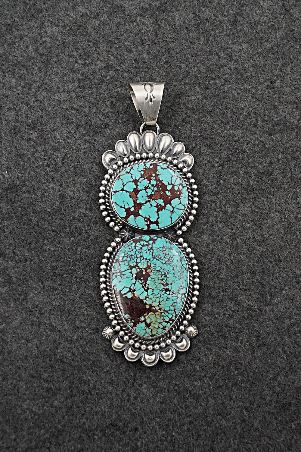 Turquoise & Sterling Silver Pendant - Raymond Delgarito