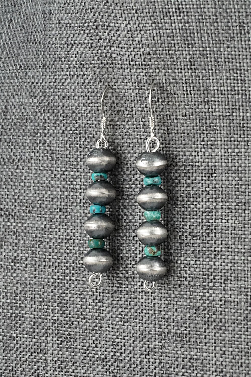 Turquoise & Sterling Silver Navajo Pearl Earrings - Tonisha Haley