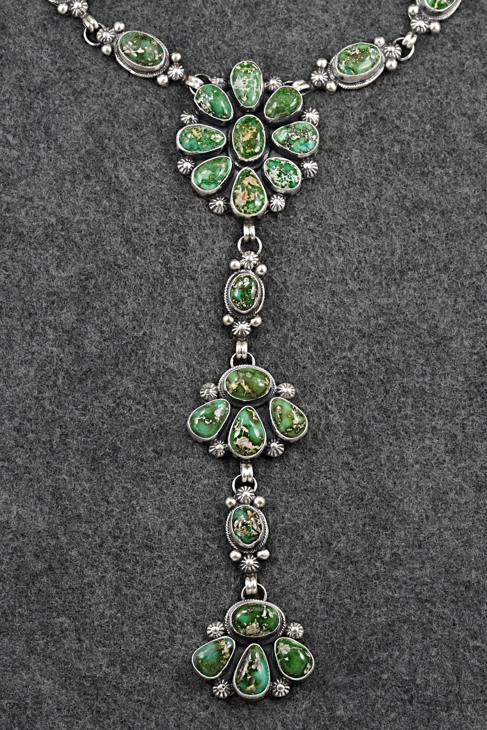 Turquoise & Sterling Silver Necklace and Earrings Set - Kathleen Livingston