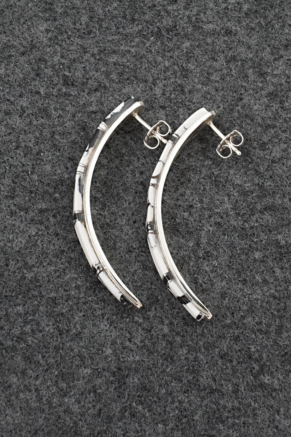 White Buffalo & Sterling Silver Earrings - Terrance Panteah