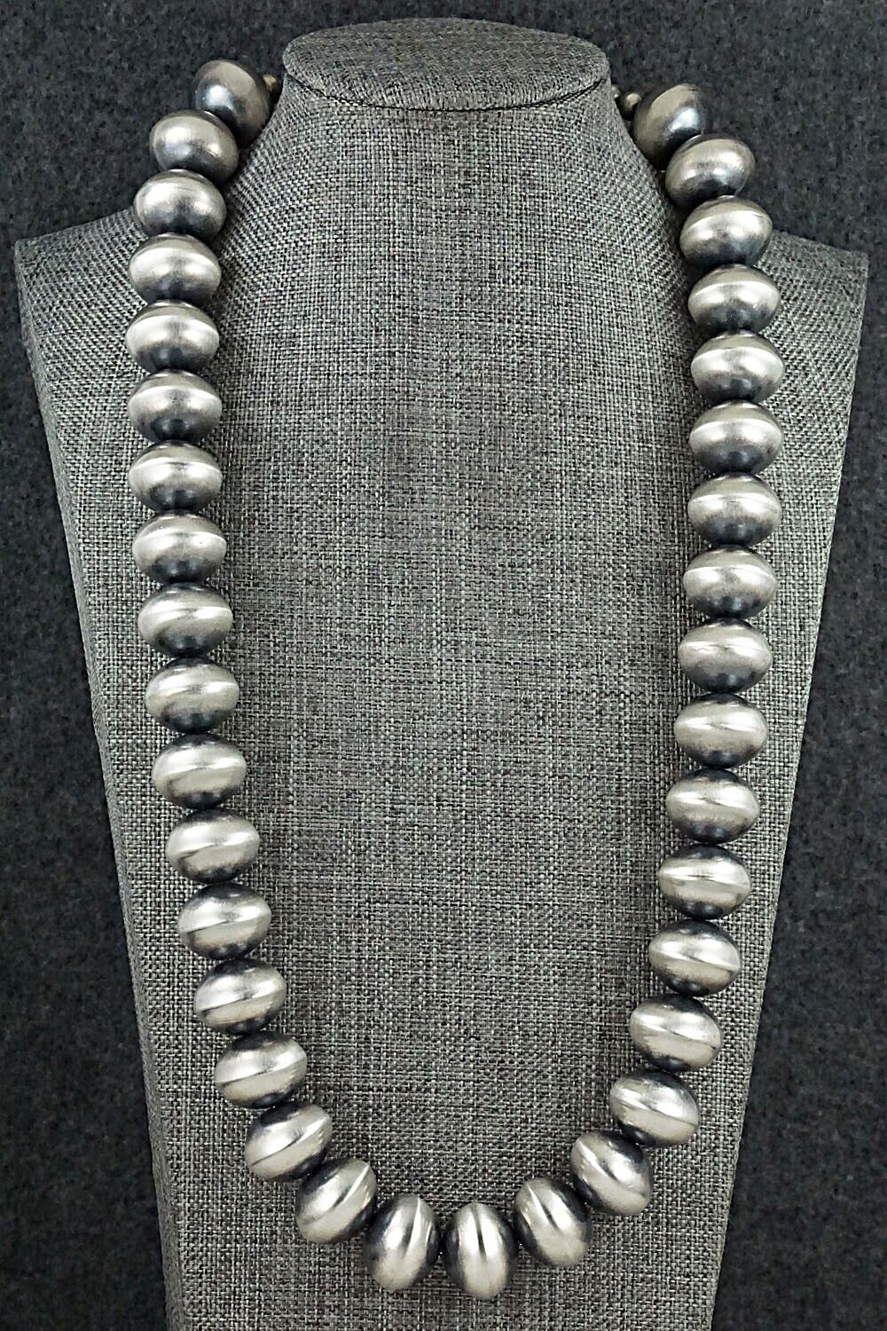 Sterling Silver Navajo Pearl Necklace 24" - Bryannen Halwood