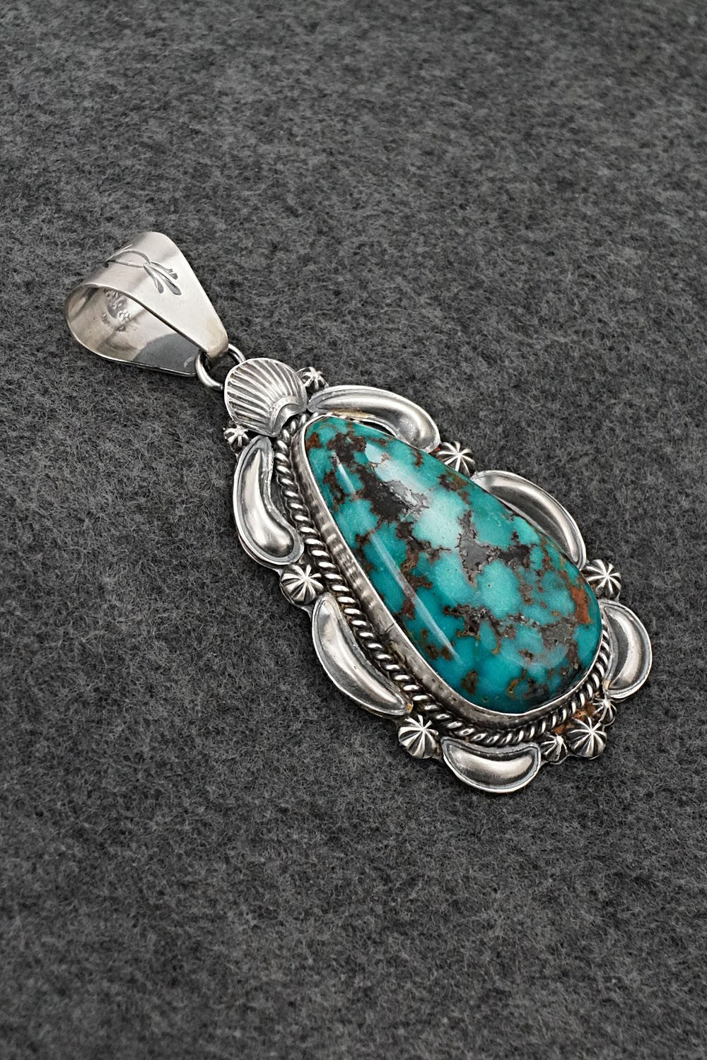 Turquoise & Sterling Silver Pendant - Raymond Delgarito