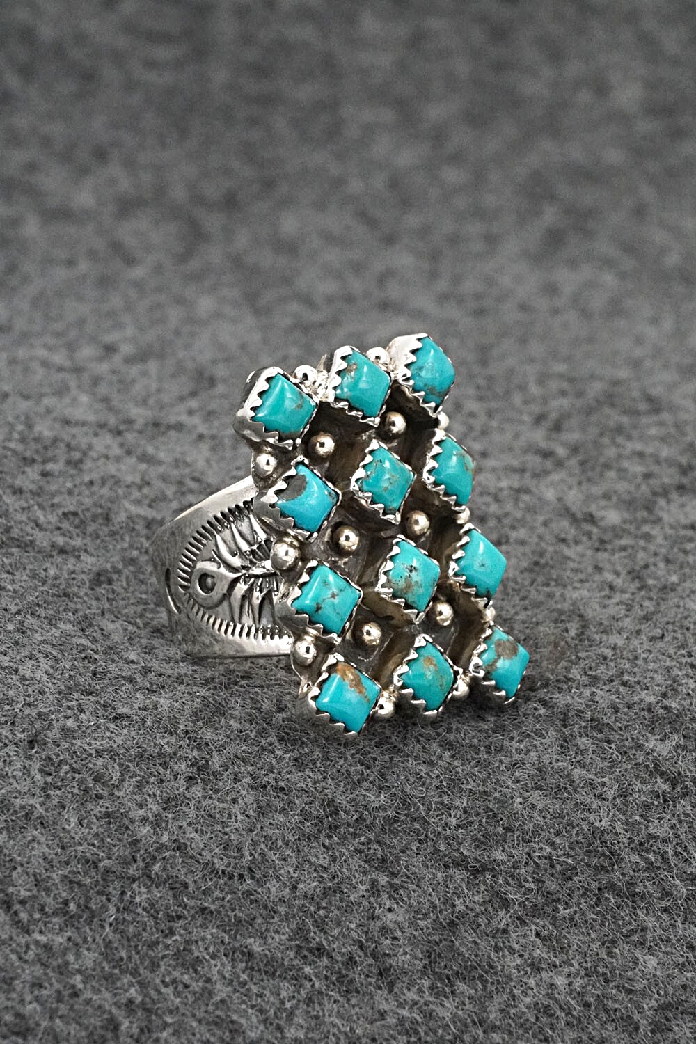Turquoise & Sterling Silver Ring - Verley Betone - Size 7