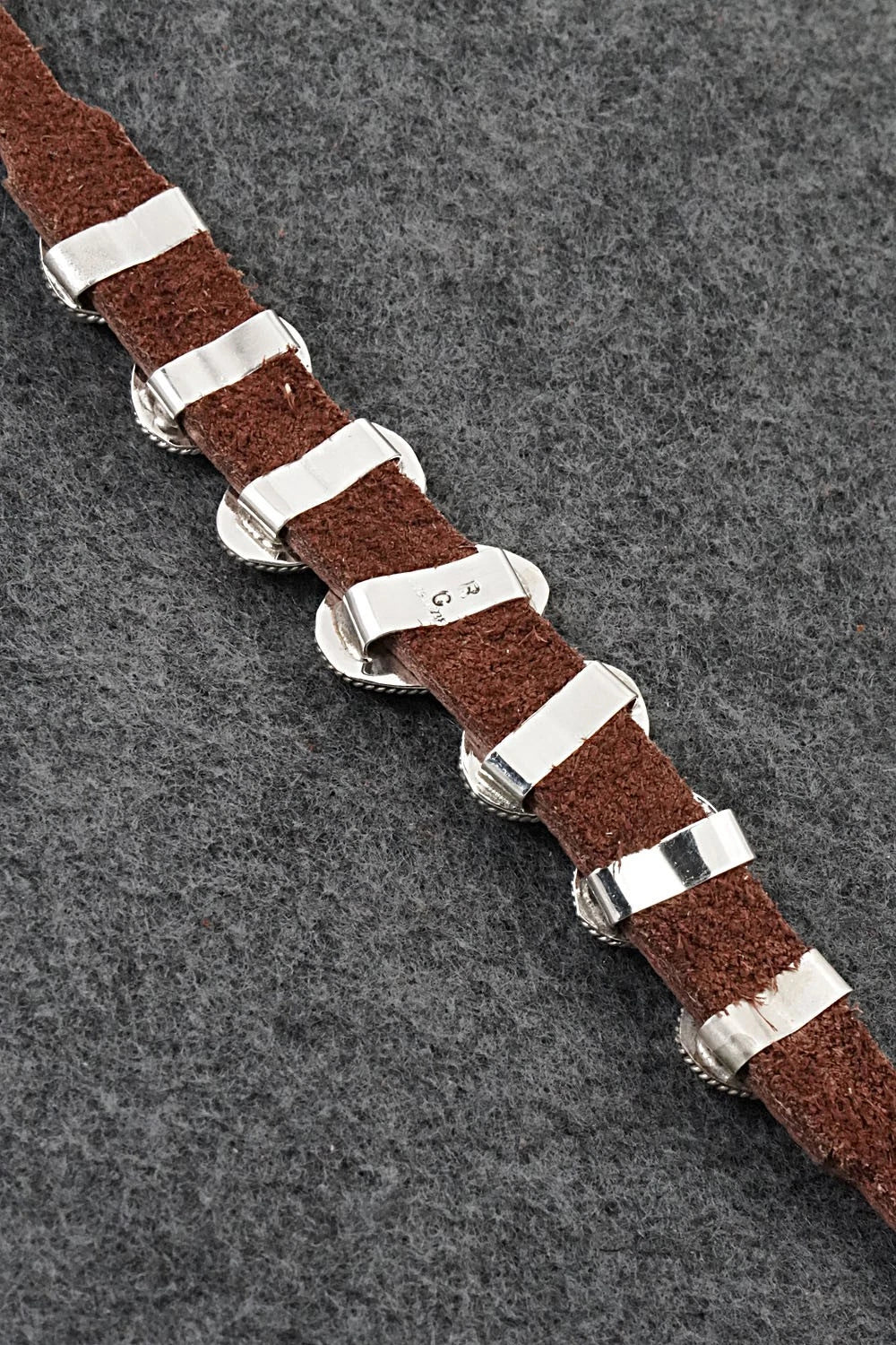 Turquoise, Sterling Silver & Leather Bracelet - Rosita Charlie