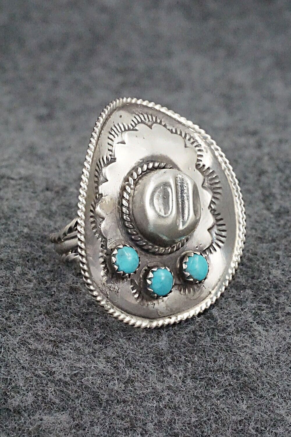 Turquoise & Sterling Silver Ring - Bobby Platero - Size 6