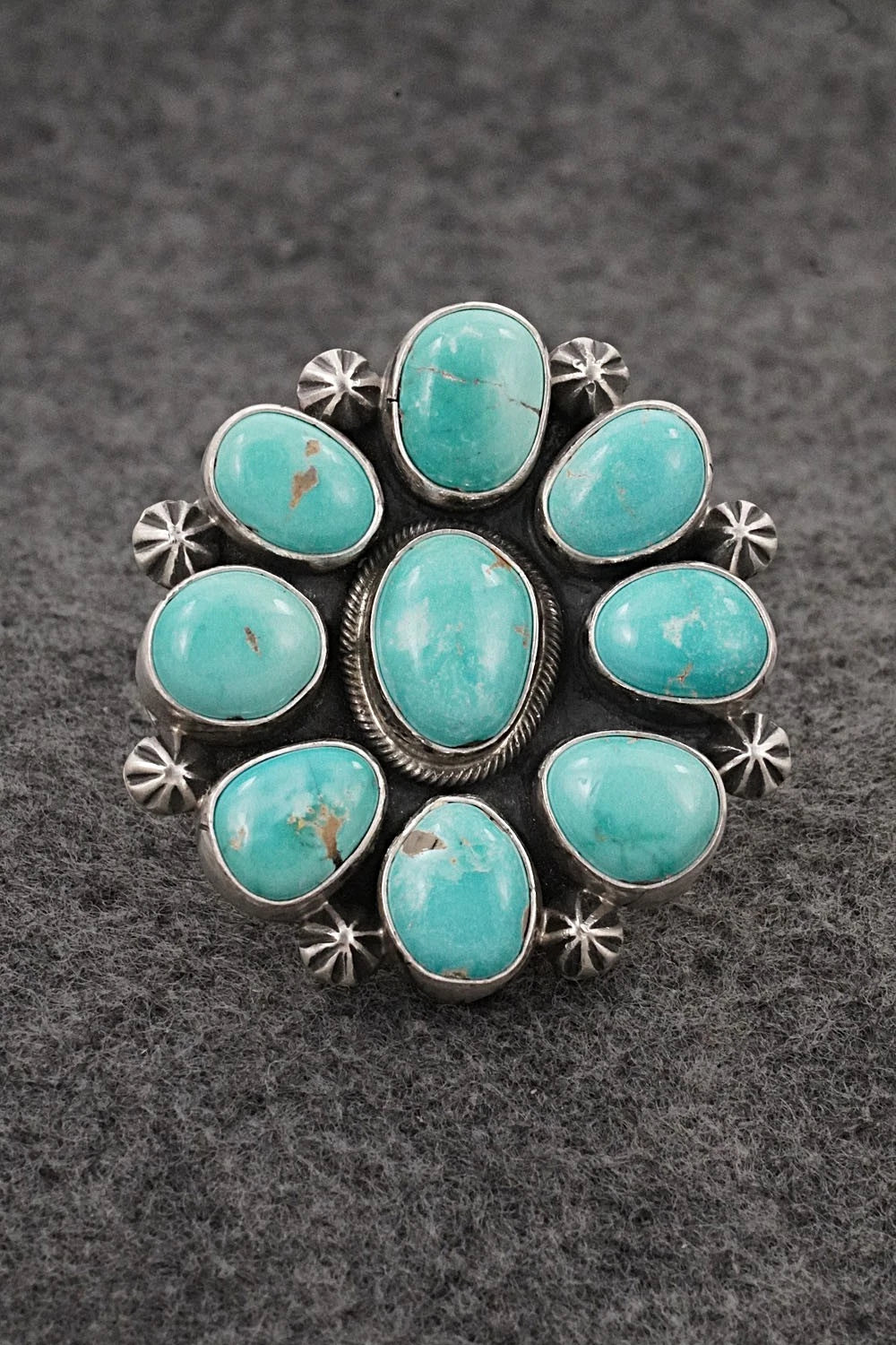 Turquoise & Sterling Silver Ring - Paul Livingston - Size Adjustable
