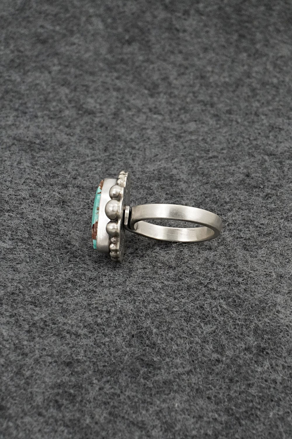 Turquoise & Sterling Silver Ring - Kathleen Livingston - Size 7 Adj.