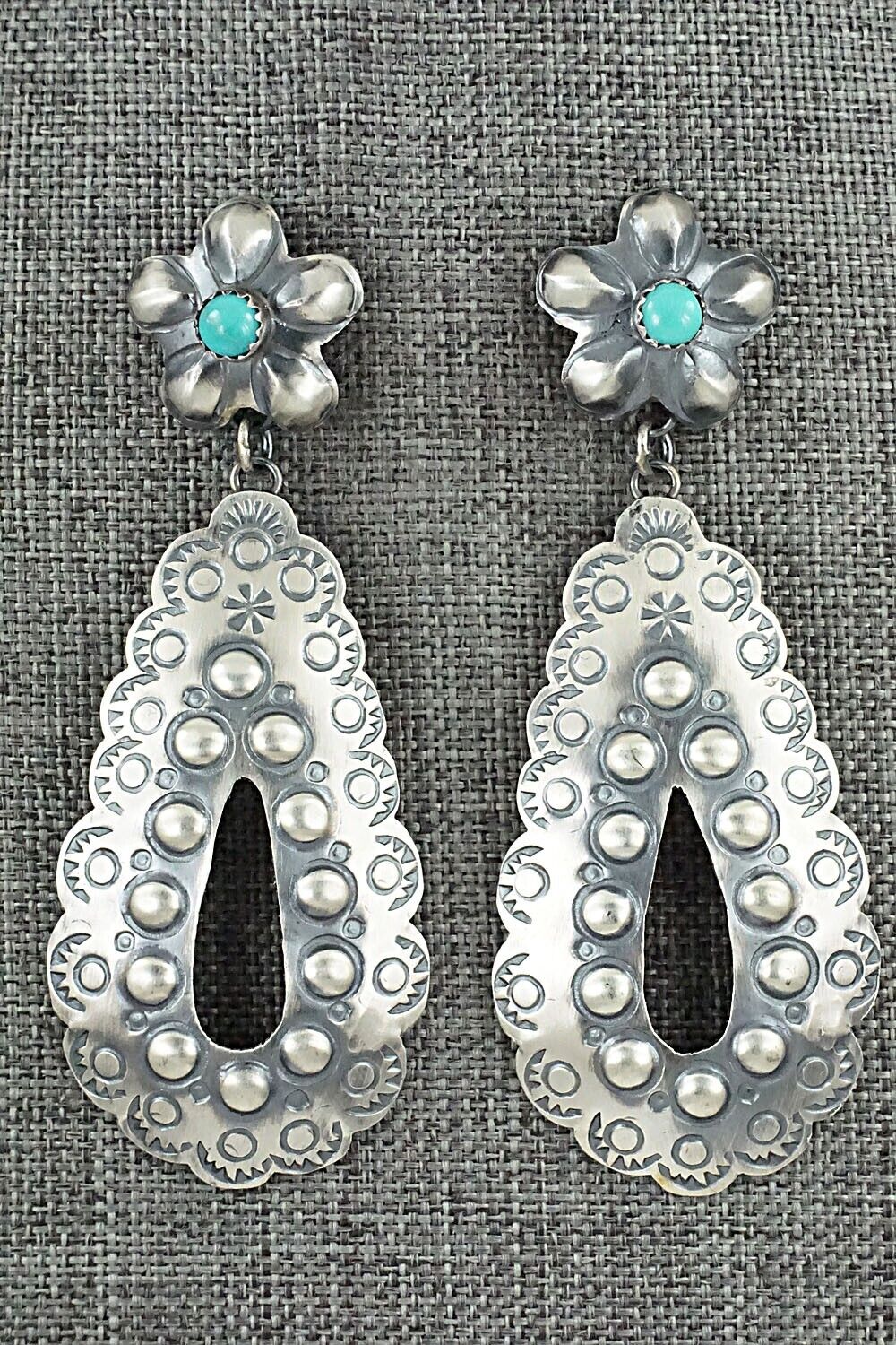 Turquoise & Sterling Silver Earrings - Gabrielle Yazzie