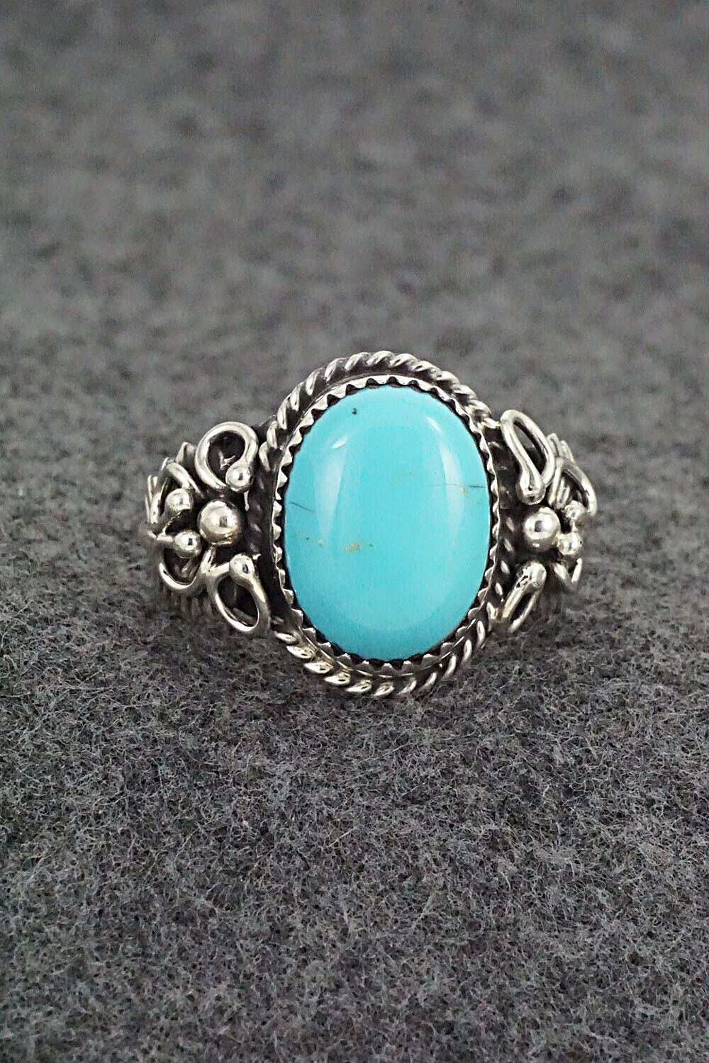 Turquoise & Sterling Silver Ring - Jeannette Saunders - Size 10.5