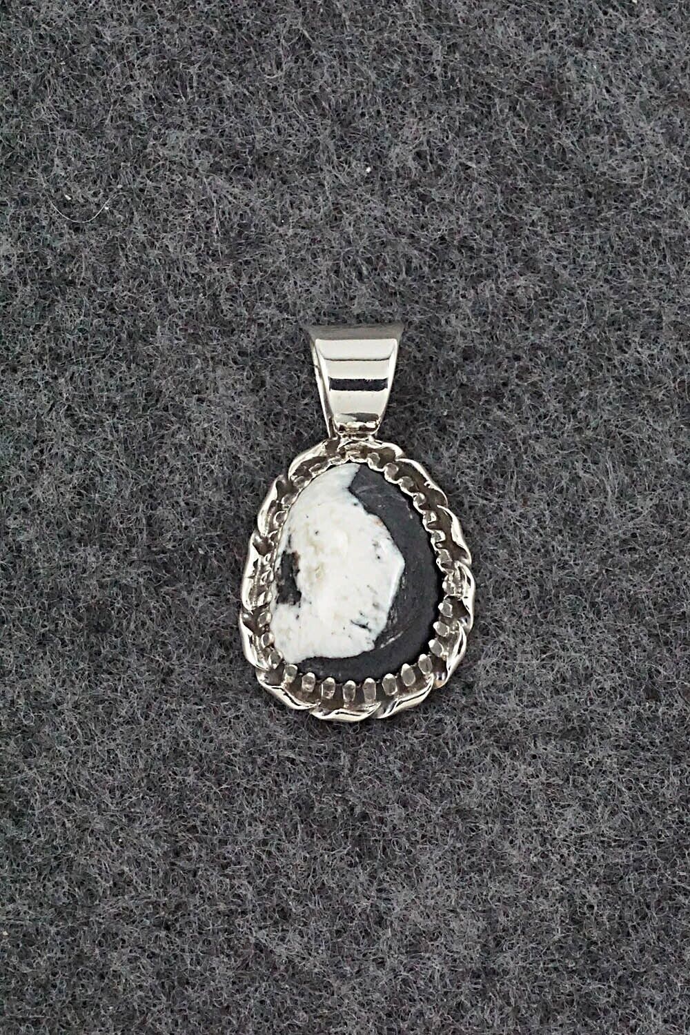 White Buffalo & Sterling Silver Pendant - Alvin Joe