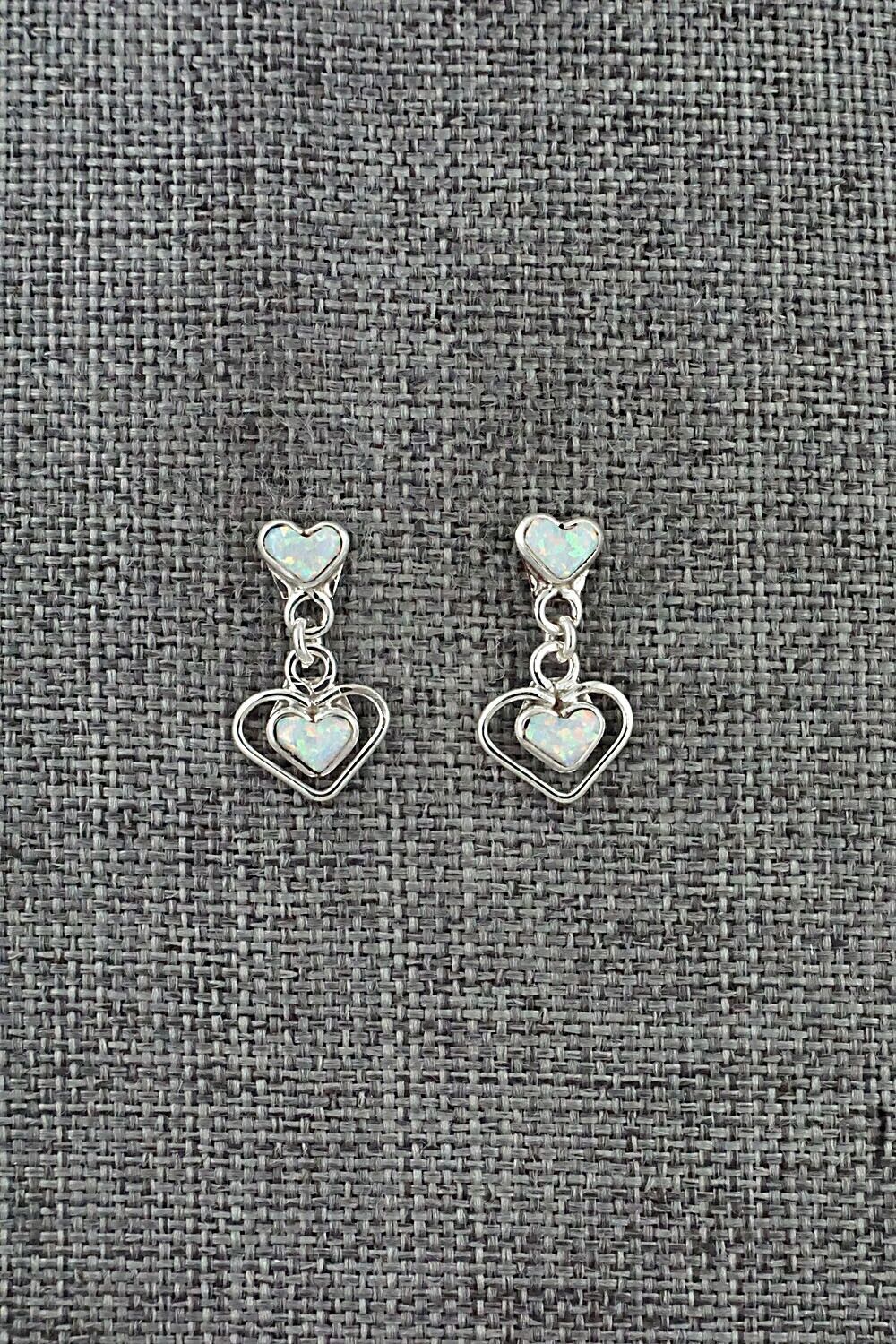Opalite & Sterling Silver Inlay Earrings - Kallen Kallestewa