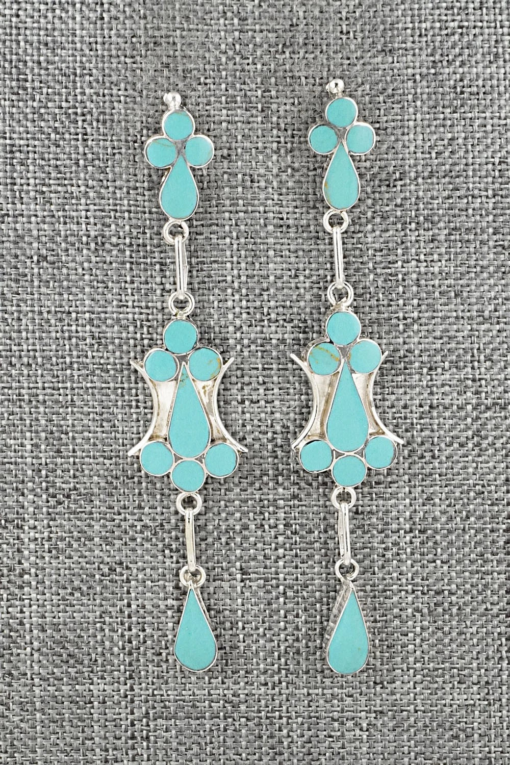 Turquoise & Sterling Silver Earrings - Vivianita Booqua