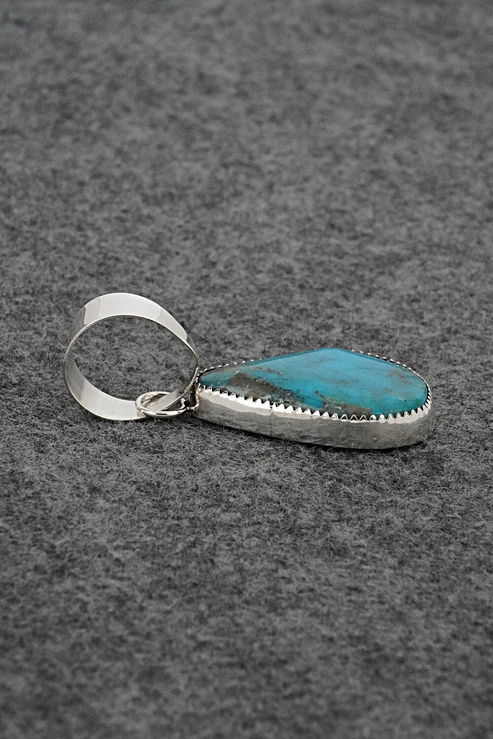 Turquoise and Sterling Silver Pendant - Leslie Nez