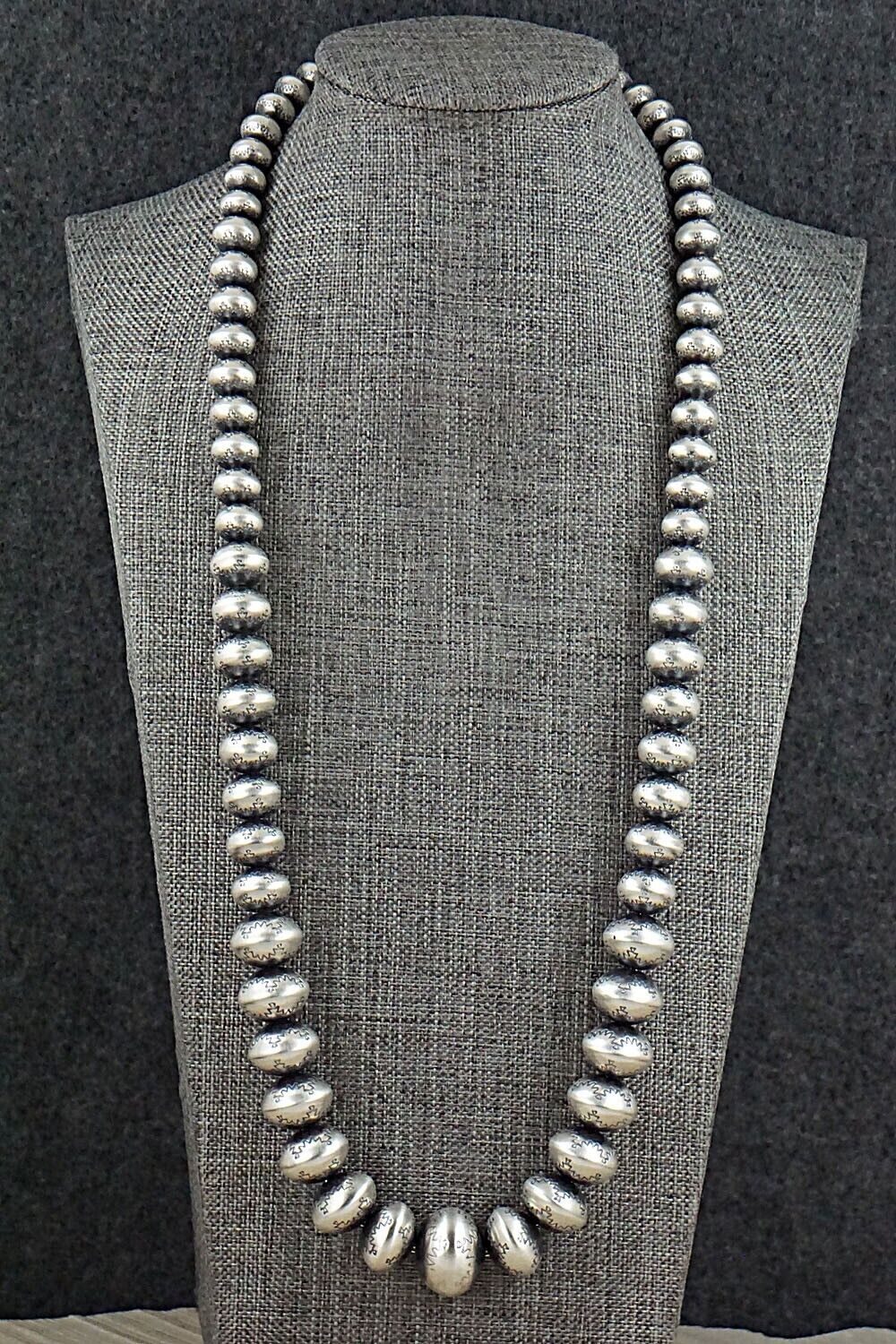 Sterling Silver Navajo Pearl Necklace 24" - Bryannen Halwood