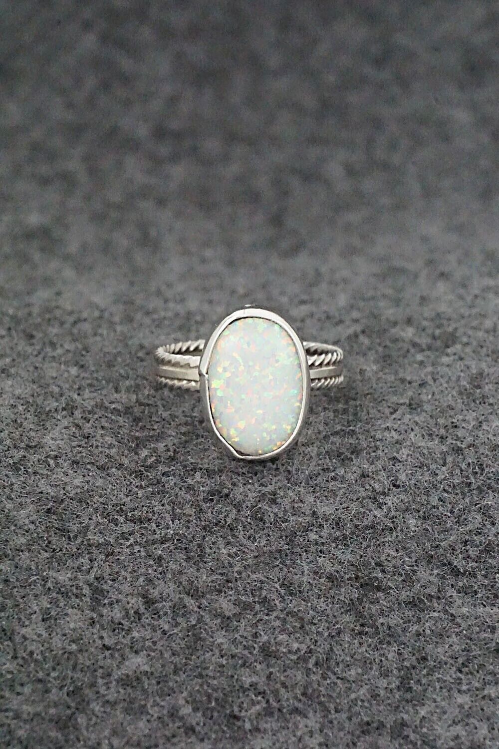 Opalite & Sterling Silver Ring - Isabelle Yazzie - Size 7.75