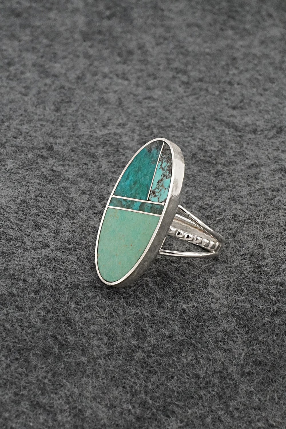 Turquoise & Sterling Silver Ring - Harold Smith - Size 7.5