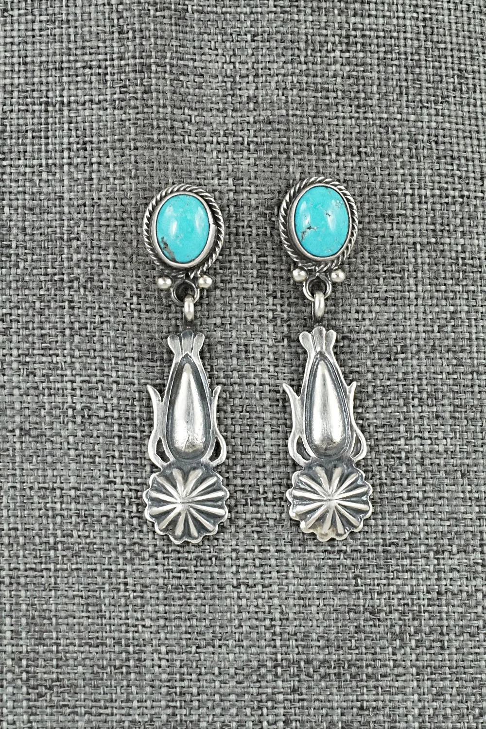 Turquoise & Sterling Silver Earrings - Verley Betone