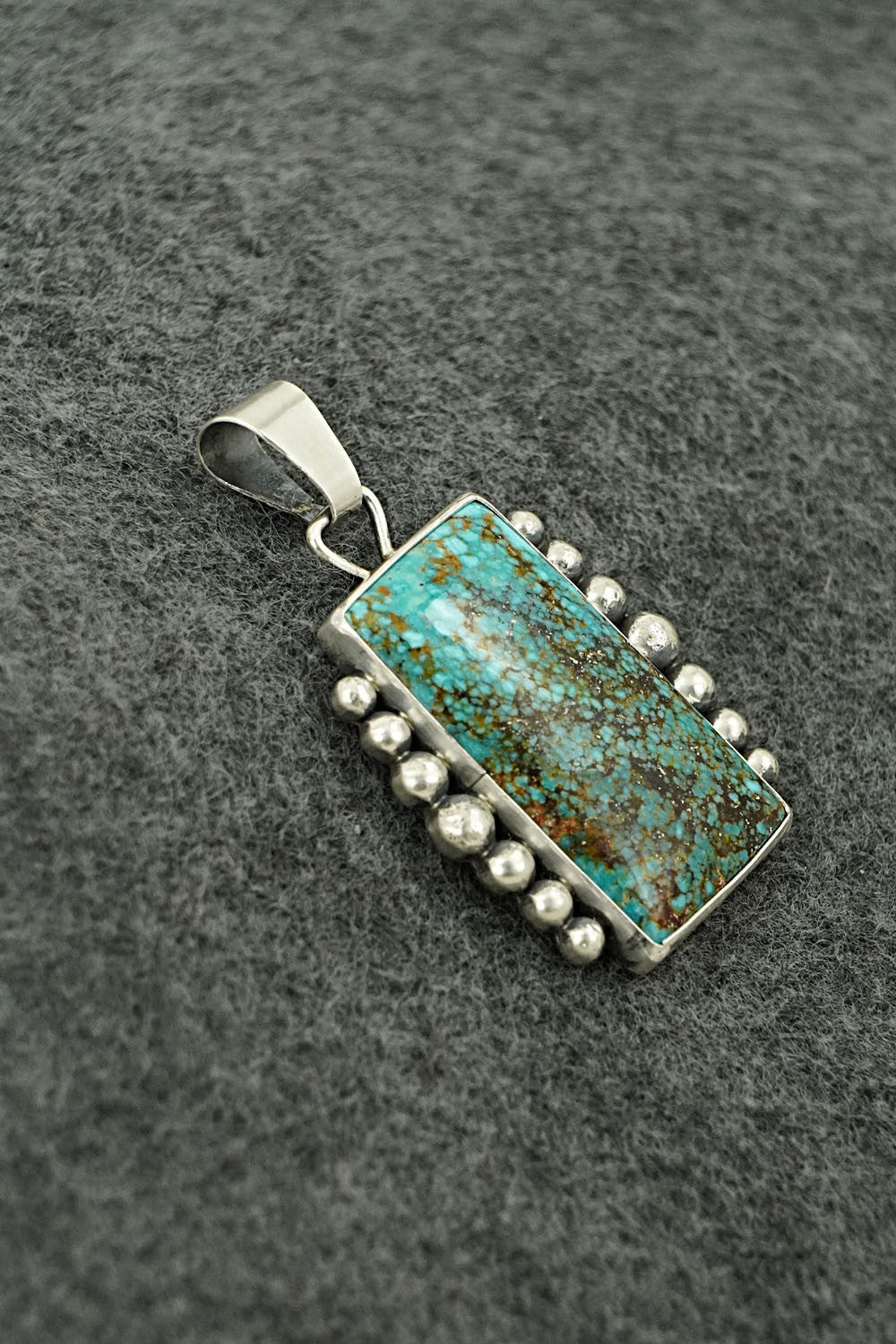 Turquoise & Sterling Silver Pendant - Eugene Gruber