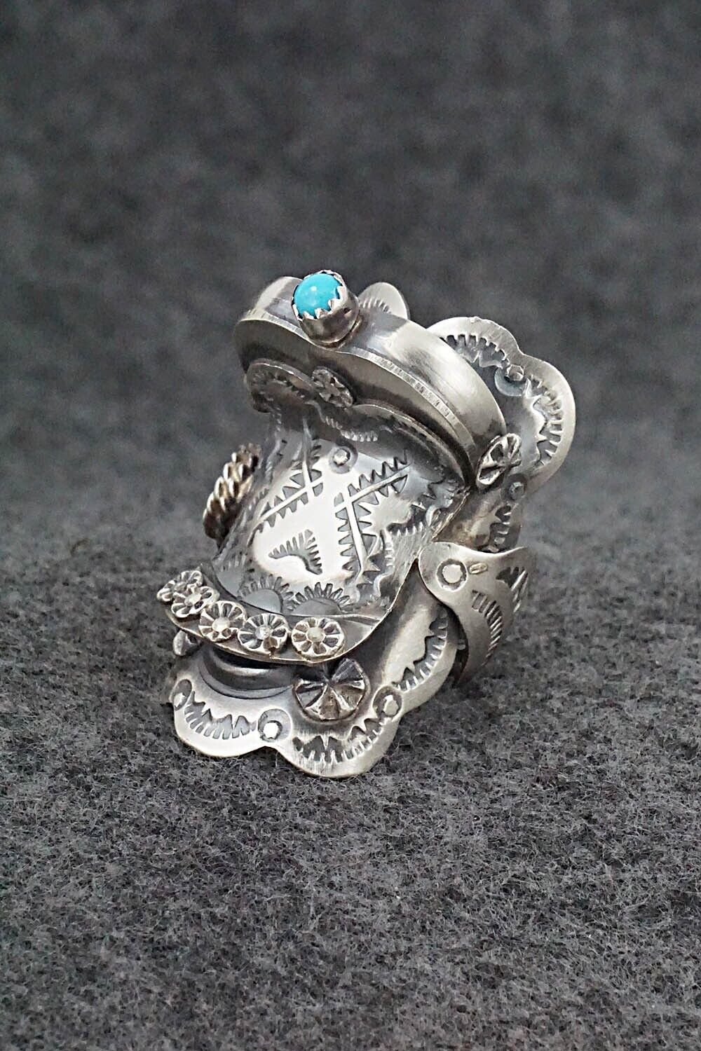 Turquoise & Sterling Silver Ring - Tim Yazzie - Size 8