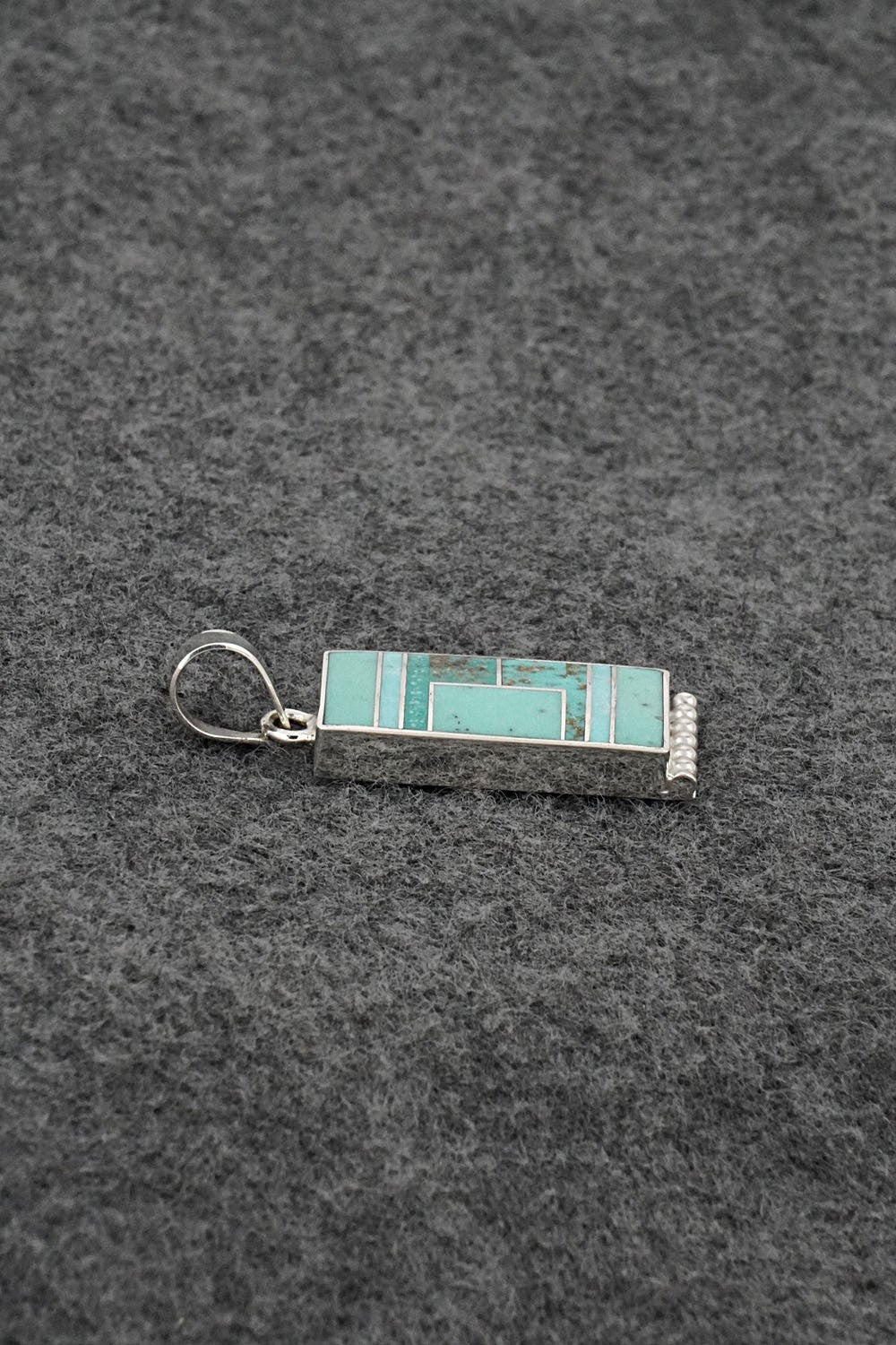 Turquoise & Sterling Silver Pendant - Curtis Manygoats