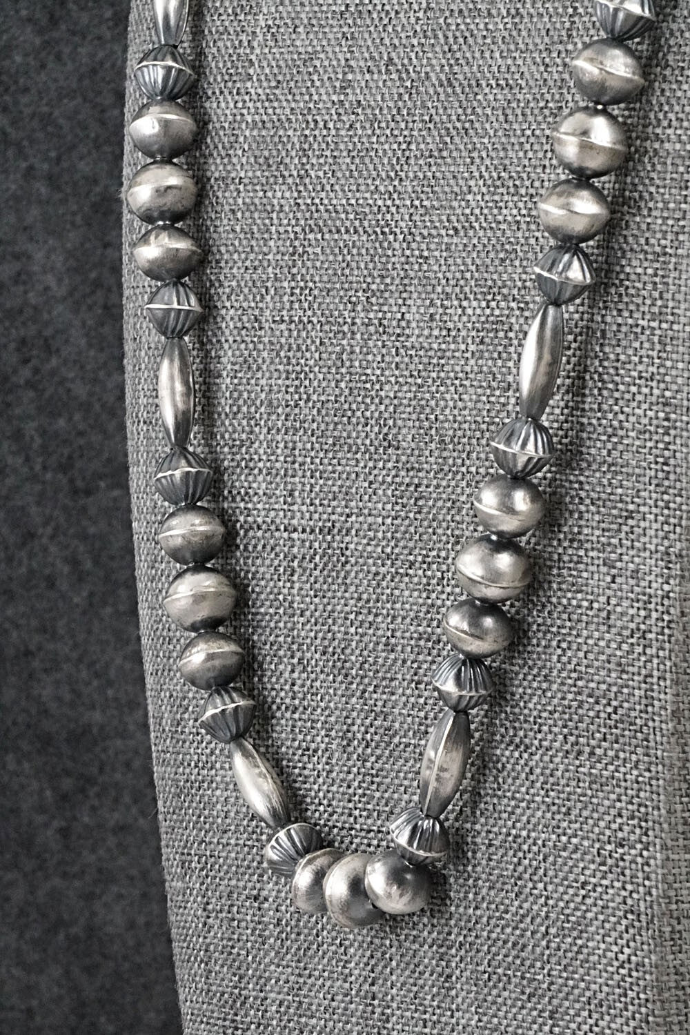 Sterling Silver Navajo Pearl Necklace 26" - Vintage