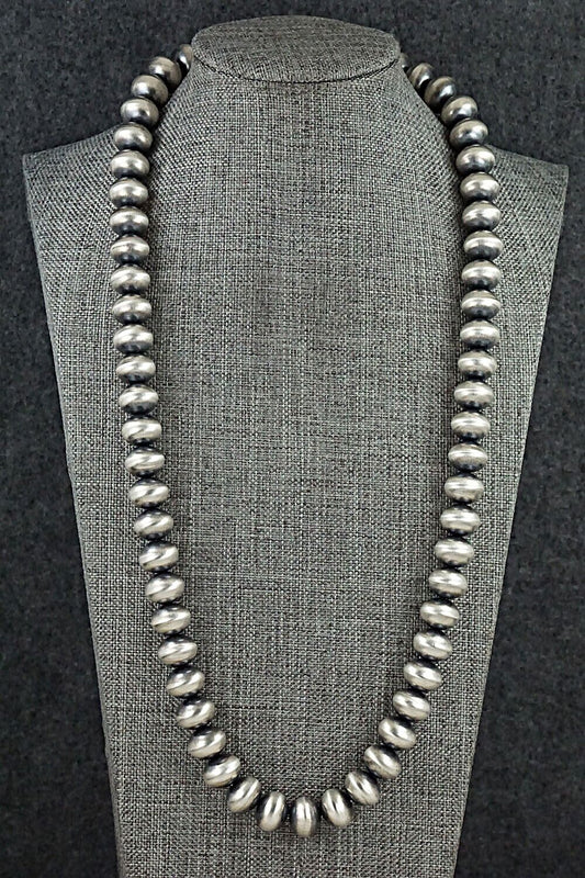 Sterling Silver Navajo Pearl Necklace 24" - Bryannen Halwood