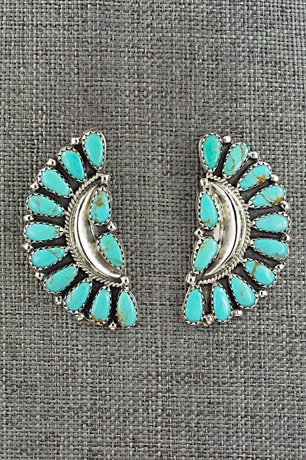 Turquoise and Sterling Silver Earrings - Zeita Begay